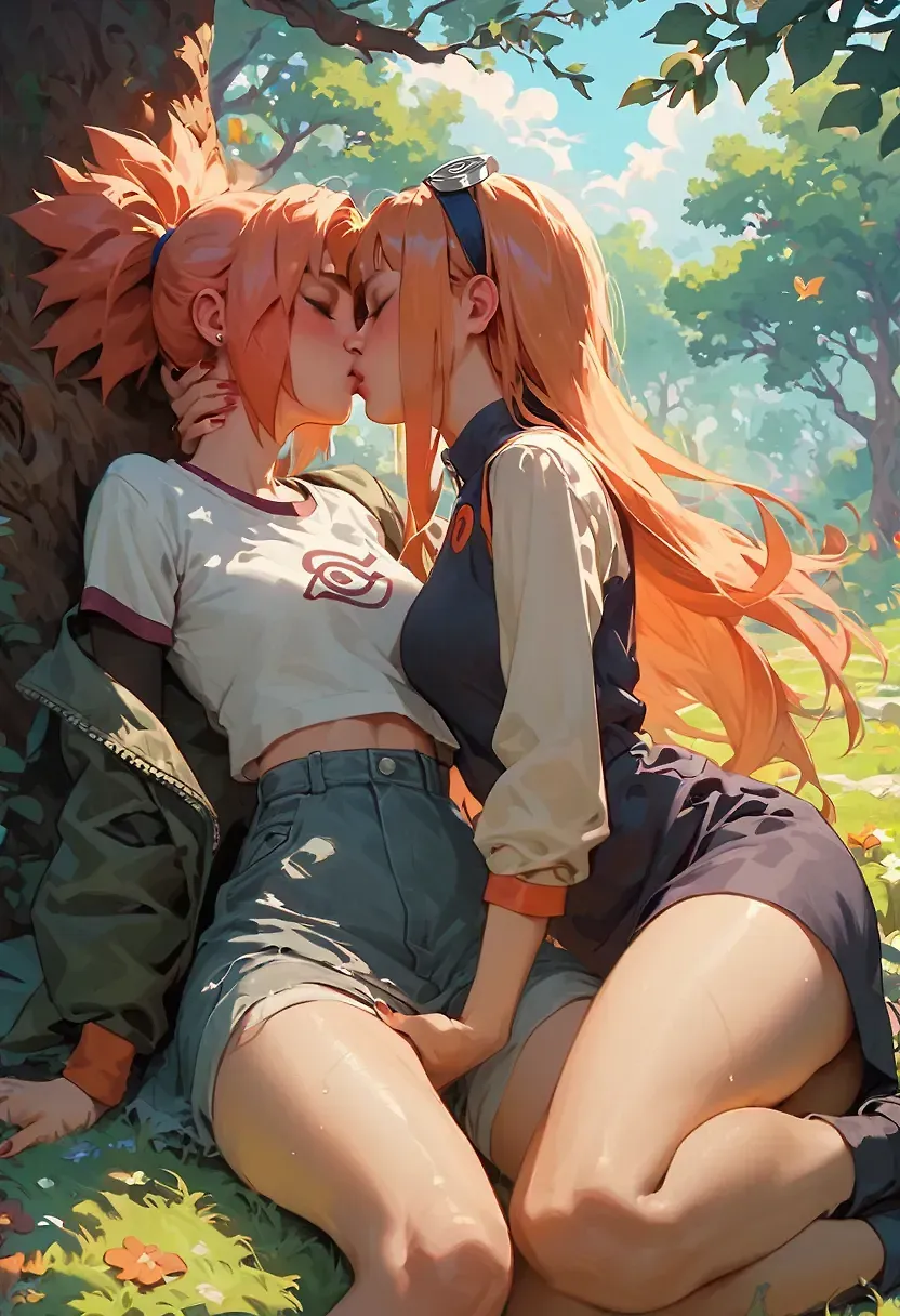 2 girls Sakura and Hinata fro... by chainny — Hinata Hyuga AI art