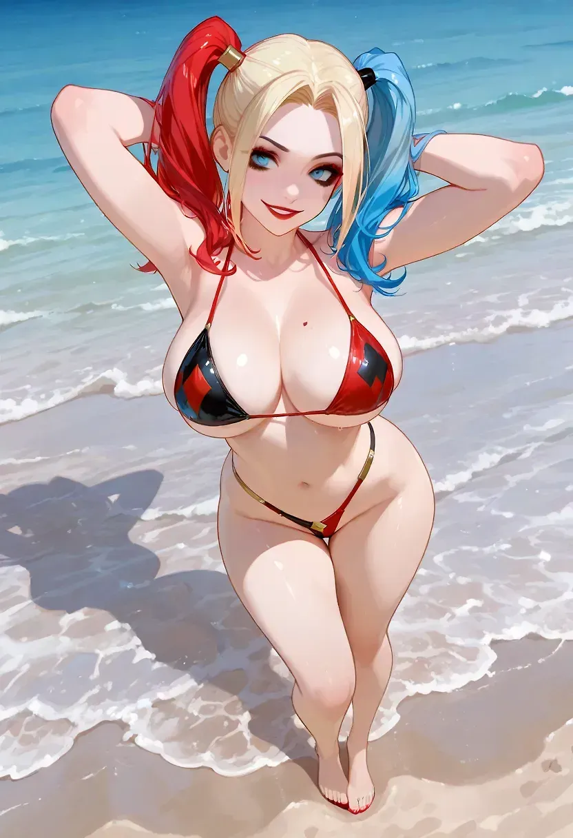 Harley Quinn at the Beach — Harley Quinn AI art