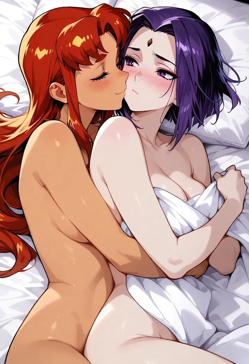 yuri, starfire, raven (dc), nu... by nekozzie — Raven AI art