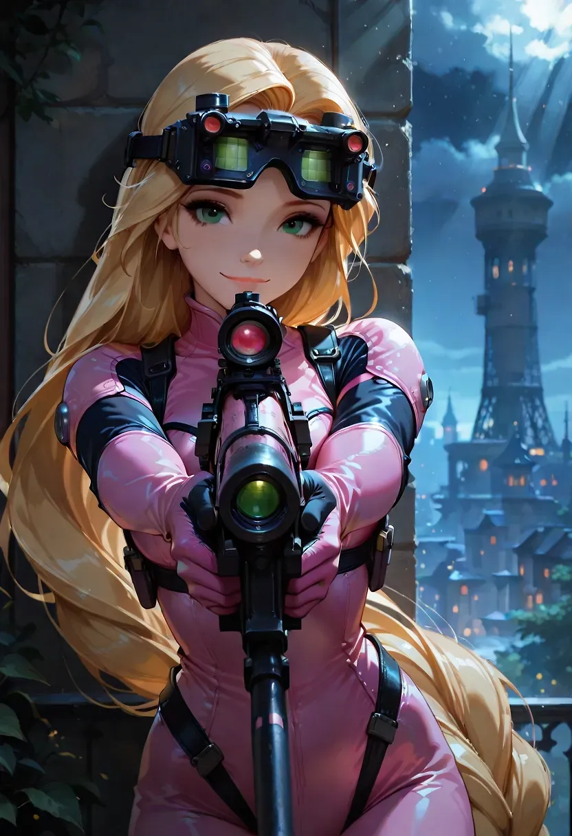 Sniper Rapunzel — Rapunzel AI art
